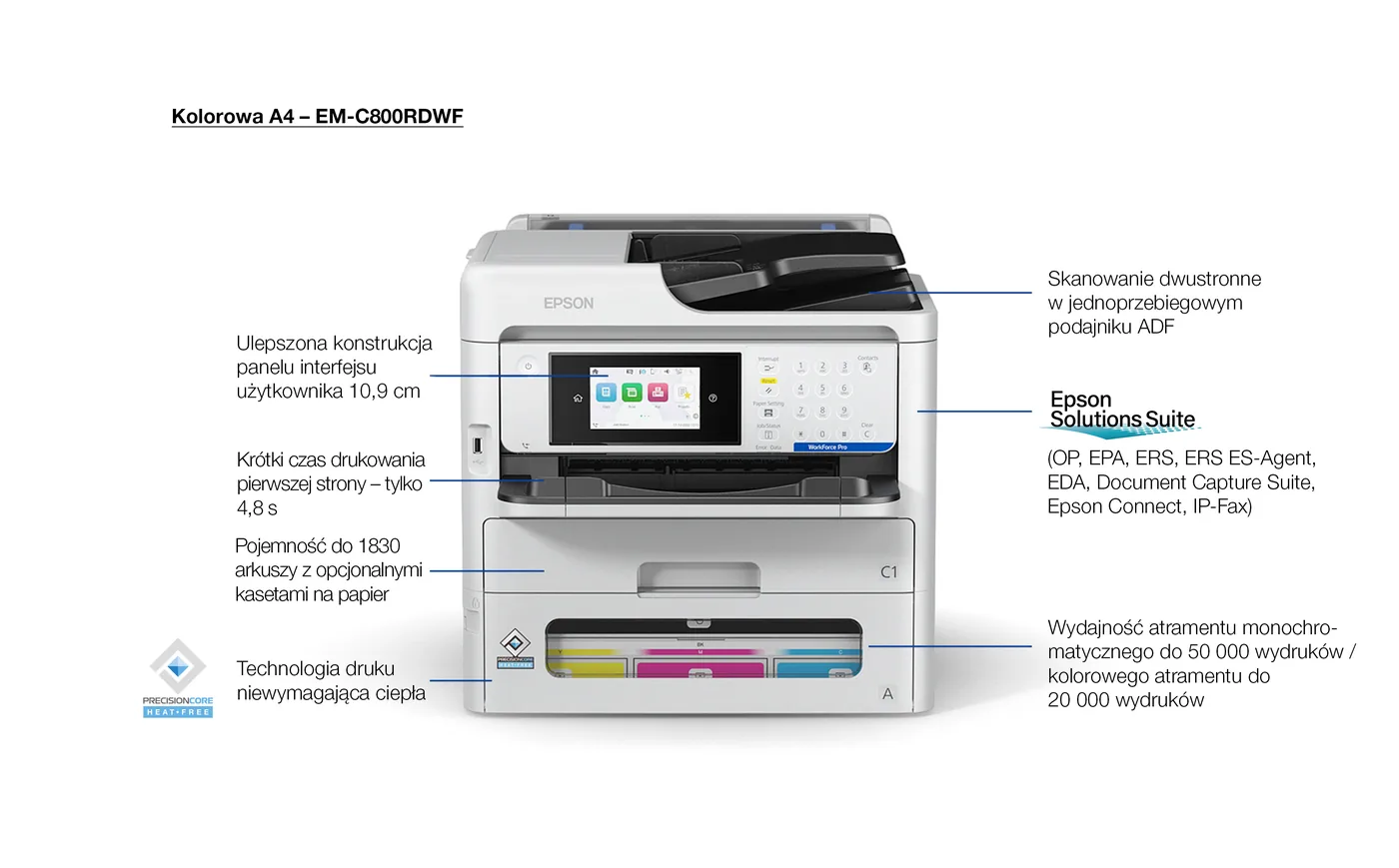 WorkForce Pro EM-C800RDWF — zdjęcie 2